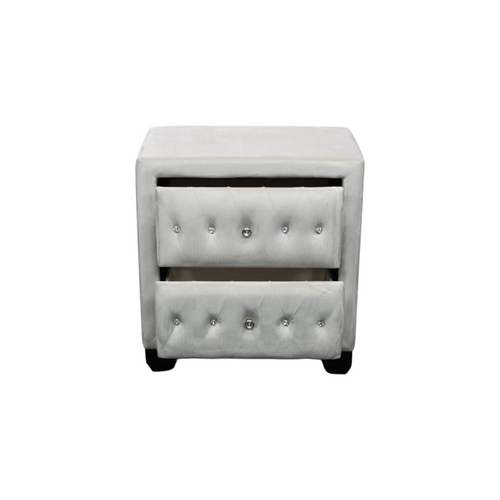 Rosdorf Park Modern Style Crystal Tufted 2-Drawer Nightstand Upholstered With Velvet Fabric Made With Wood, image 7