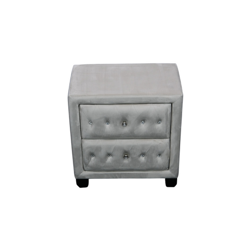 Rosdorf Park Modern Style Crystal Tufted 2-Drawer Nightstand Upholstered With Velvet Fabric Made With Wood, image 11