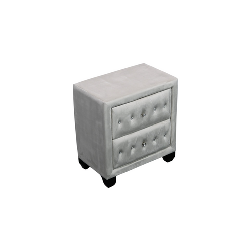 Rosdorf Park Modern Style Crystal Tufted 2-Drawer Nightstand Upholstered With Velvet Fabric Made With Wood, image 12