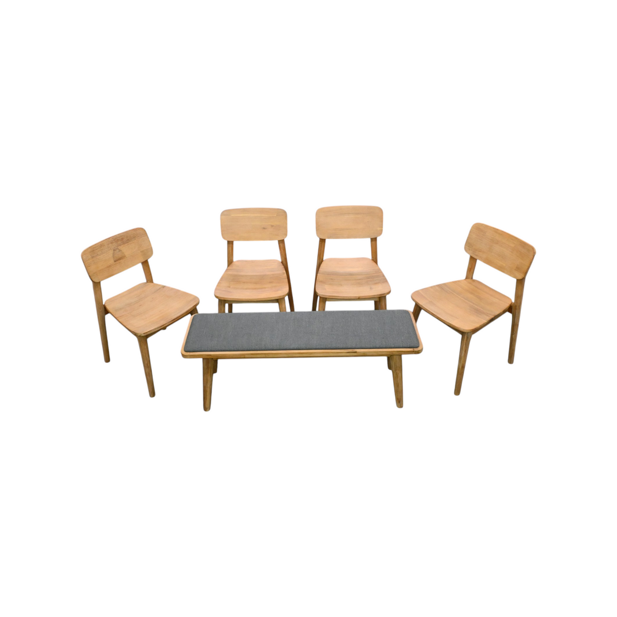 Castlery Seb Fabric Chair and Bench Set