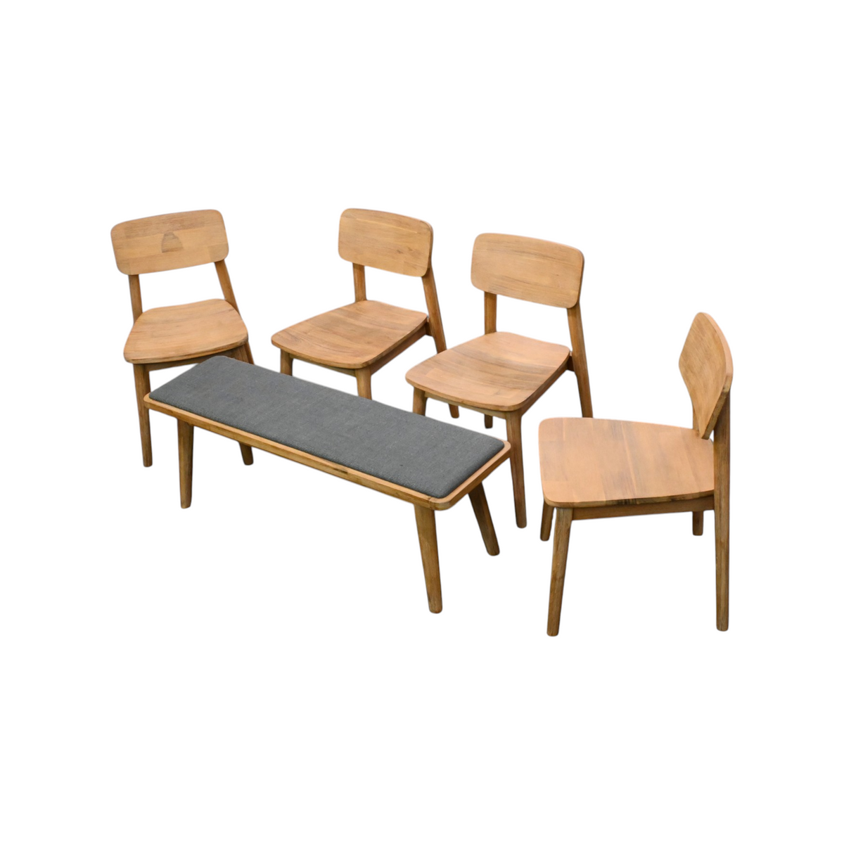 Castlery Seb Fabric Chair and Bench Set