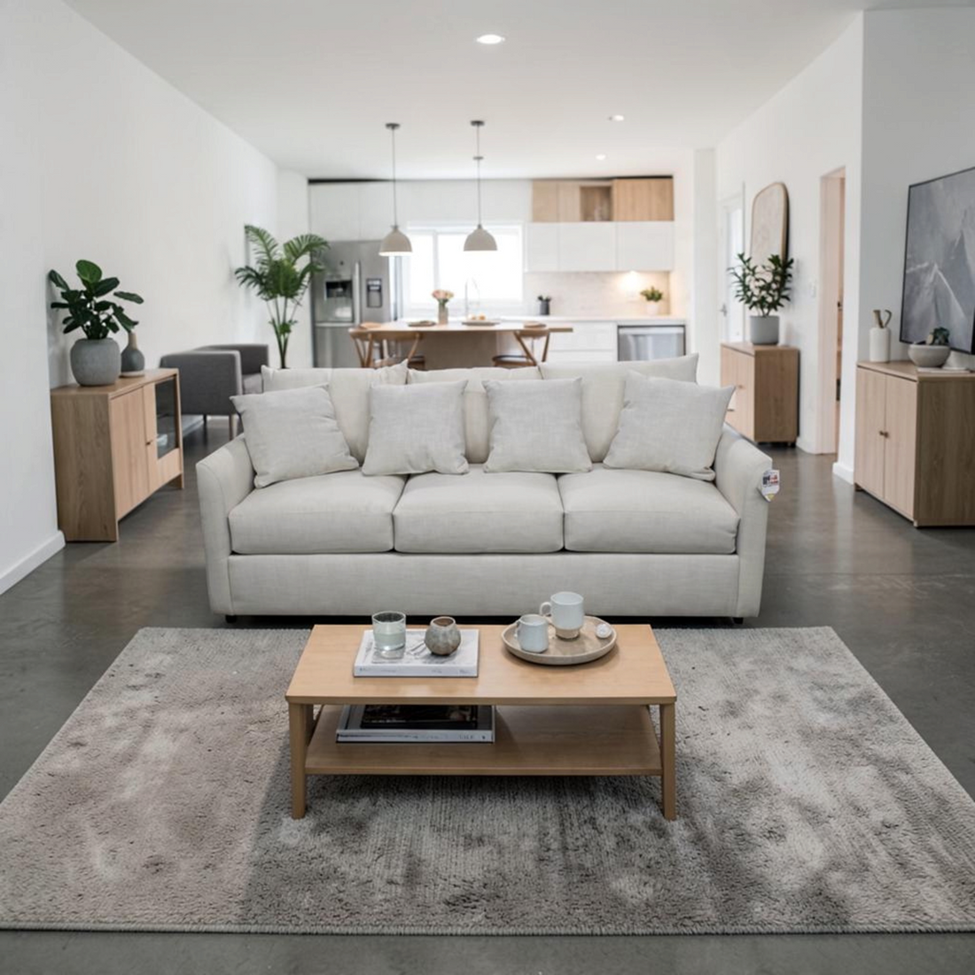 Nook Home Atlanta Modern Gigi Linen Polyester Blend 3-seater Sofa