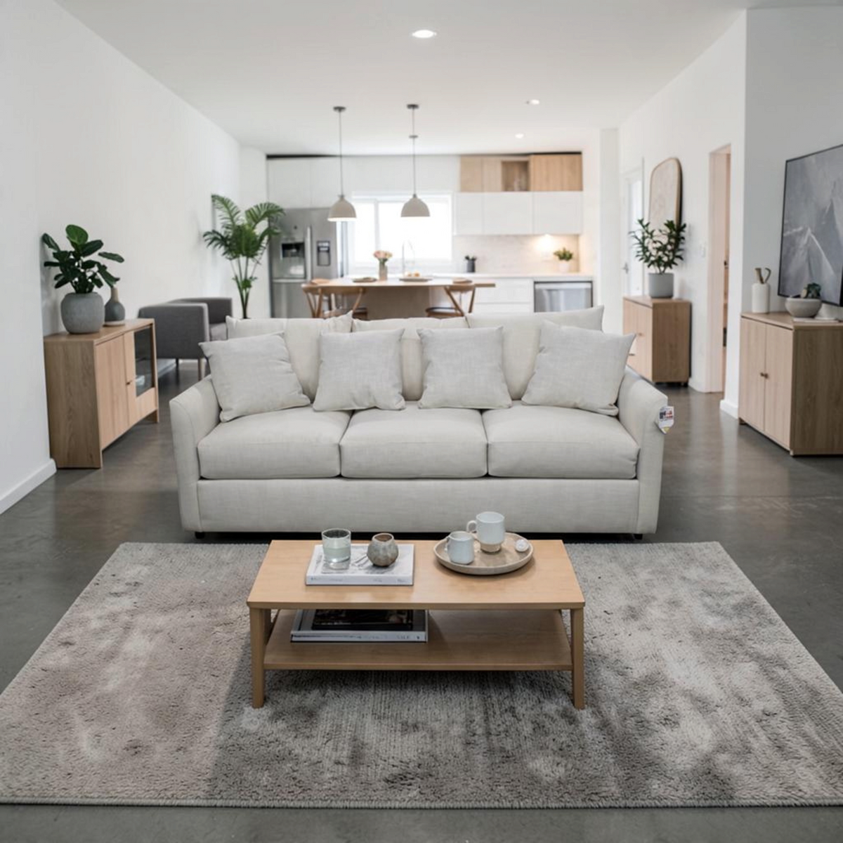 Nook Home Atlanta Modern Gigi Linen Polyester Blend 3-seater Sofa