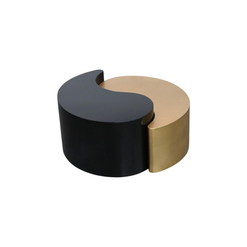 Everly Quinn YING YANG Modern & Contemporary Style Coffee Table with Durable Iron Sheet Frame in Elegant, image 3