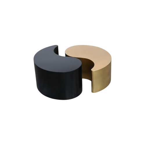 Everly Quinn YING YANG Modern & Contemporary Style Coffee Table with Durable Iron Sheet Frame in Elegant, image 5