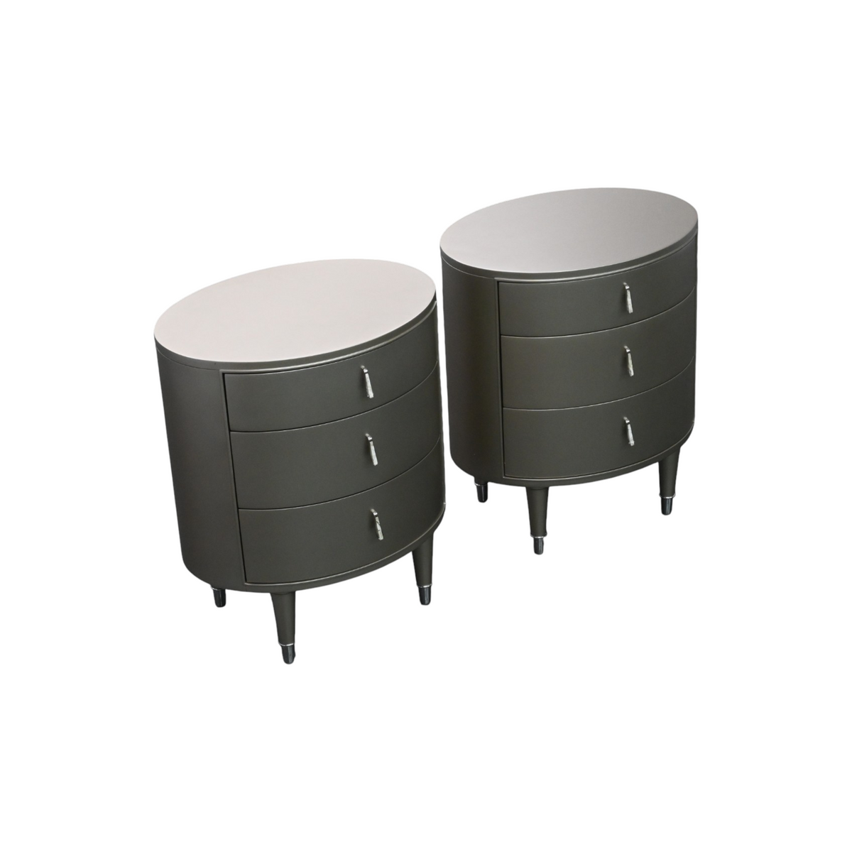 Caracole Furniture Classic Soft Silver Beauty Nightstand Set of 2