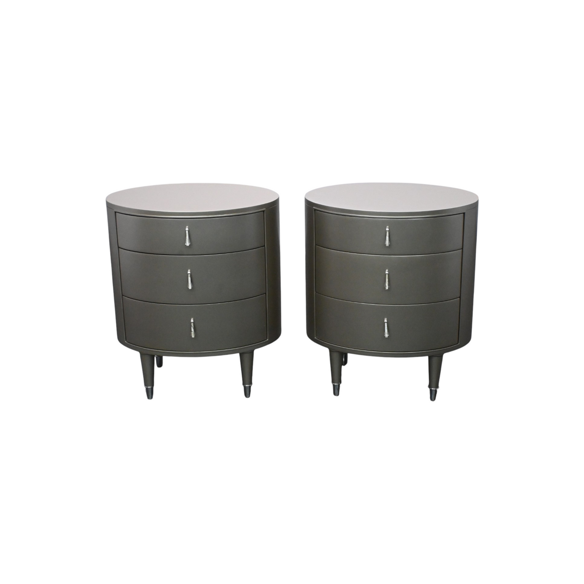 Caracole Furniture Classic Soft Silver Beauty Nightstand Set of 2