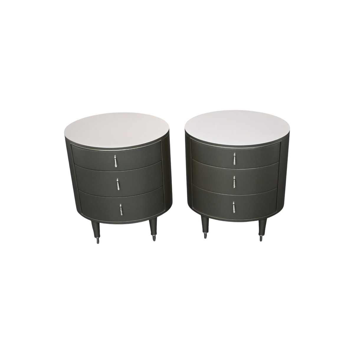 Caracole Furniture Classic Soft Silver Beauty Nightstand Set of 2