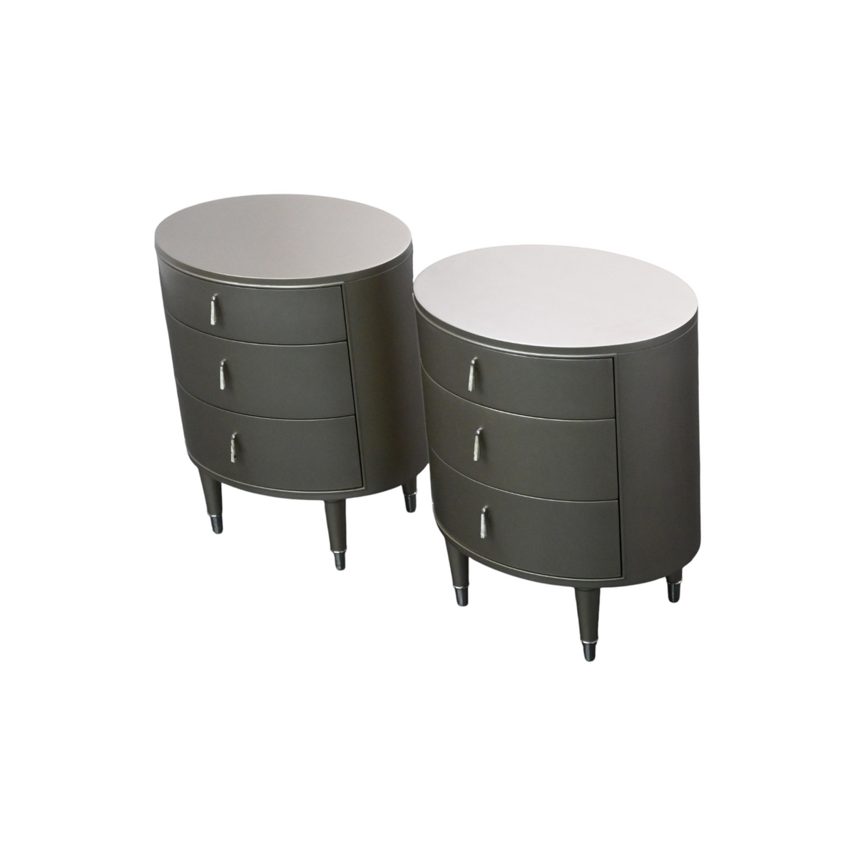 Caracole Furniture Classic Soft Silver Beauty Nightstand Set of 2