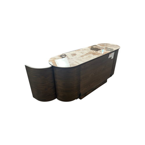 Ebern Designs Mavell Modern Oak Wood 2-Drawer Sideboard with Silver Fox Ceramic Top, image 11