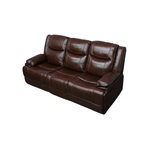 Latitude Run Elegant Modern Overstuffed Manual Premium Genuine Leather Triple Seater Recliner Sofa, image 5
