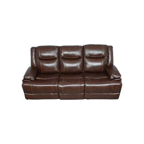 Latitude Run Elegant Modern Overstuffed Manual Premium Genuine Leather Triple Seater Recliner Sofa, image 3
