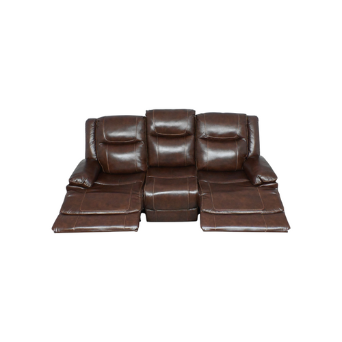 Latitude Run Elegant Modern Overstuffed Manual Premium Genuine Leather Triple Seater Recliner Sofa, image 6