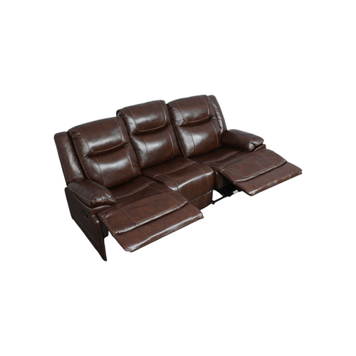 Latitude Run Elegant Modern Overstuffed Manual Premium Genuine Leather Triple Seater Recliner Sofa, image 7