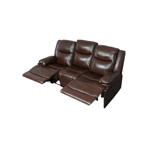Latitude Run Elegant Modern Overstuffed Manual Premium Genuine Leather Triple Seater Recliner Sofa, image 8