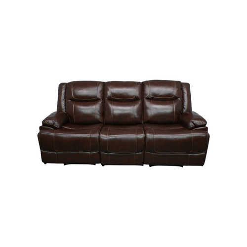 Latitude Run Elegant Modern Overstuffed Manual Premium Genuine Leather Triple Seater Recliner Sofa, image 2