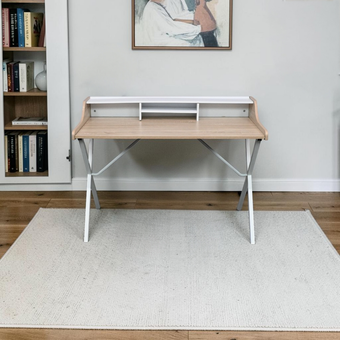 Modway Bin Office Desk in Oak