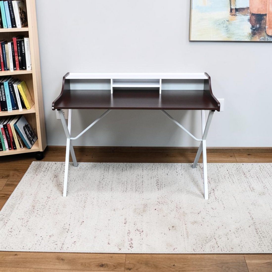 Modway Bin Office Desk in Cherry