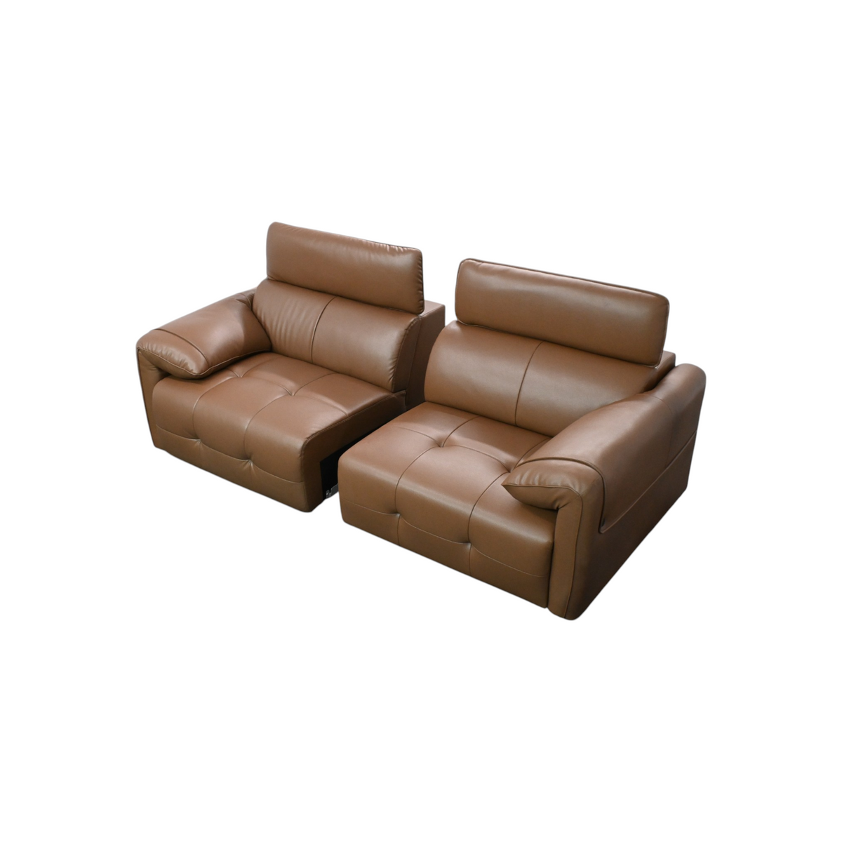 Ebern Designs Genuine Leather Sofa With Adjustable Headrests