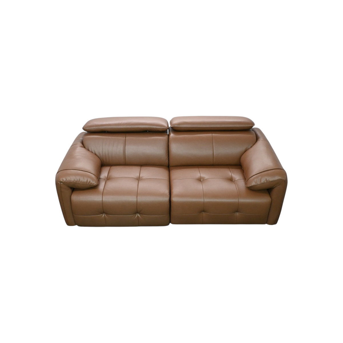 Ebern Designs Genuine Leather Sofa With Adjustable Headrests