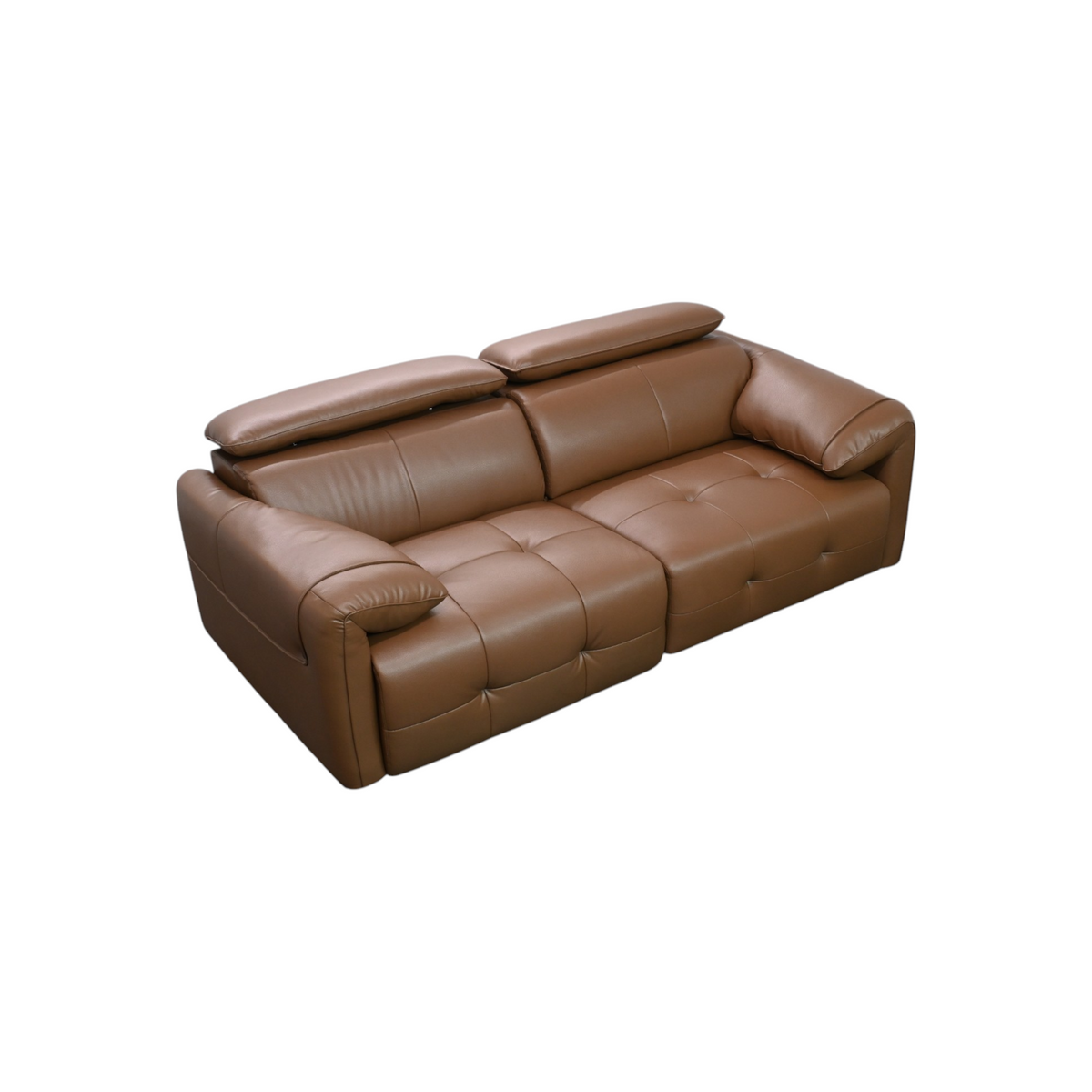Ebern Designs Genuine Leather Sofa With Adjustable Headrests