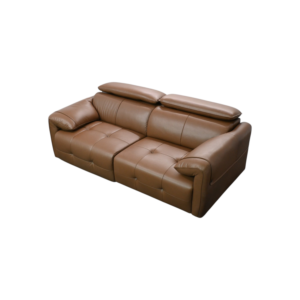 Ebern Designs Genuine Leather Sofa With Adjustable Headrests
