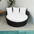 Modway Siesta Canopy Outdoor Patio Daybed in Espresso White