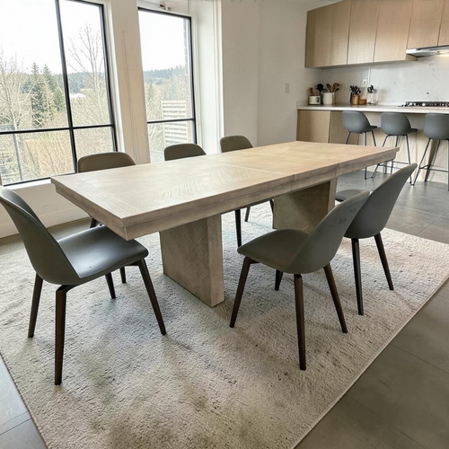 Benjara Hagy Dining Table, 76-94 Inch Extendable Top, image 1