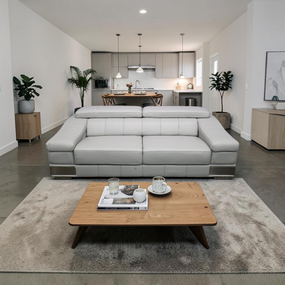 Orren Ellis Aiela Top Grain Italian Leather Sofa