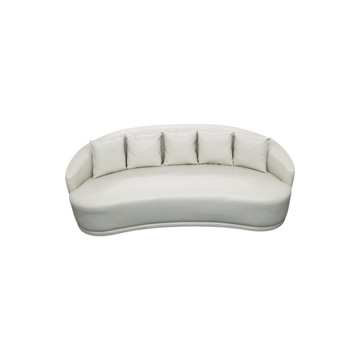Orren Ellis Faux Leather Curved Sofa, image 3