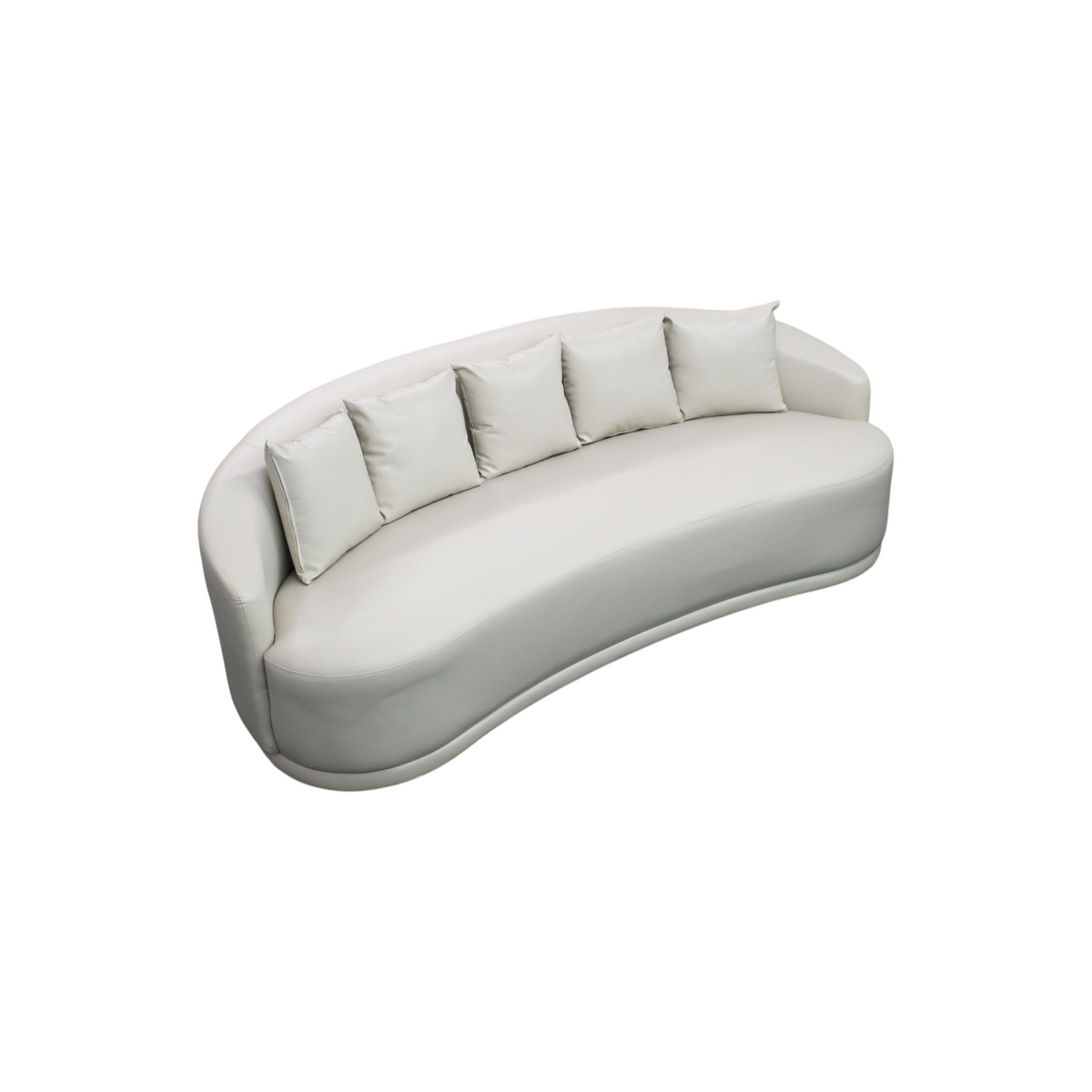 Orren Ellis Faux Leather Curved Sofa