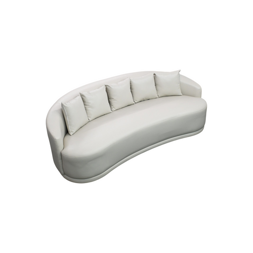 Orren Ellis Faux Leather Curved Sofa, image 4