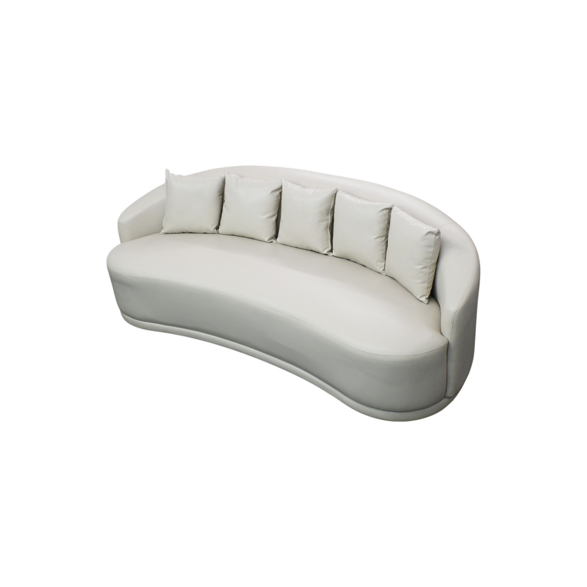 Orren Ellis Faux Leather Curved Sofa