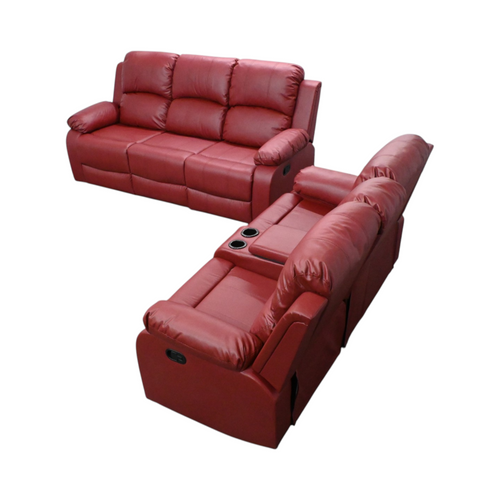 Latitude Run Waunda 2 Pieces Leather Manual Reclining Living Room Sofa Set, image 5