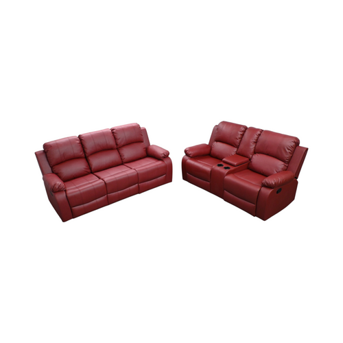 Latitude Run Waunda 2 Pieces Leather Manual Reclining Living Room Sofa Set, image 2