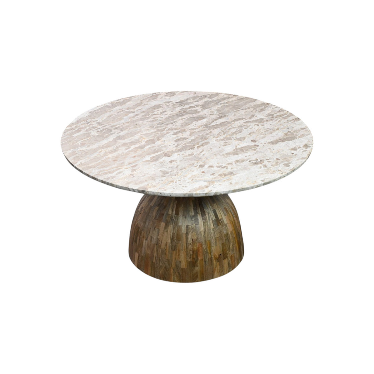 Home Trends & Design Solomon Round Dining Table - Capri Beige Marble