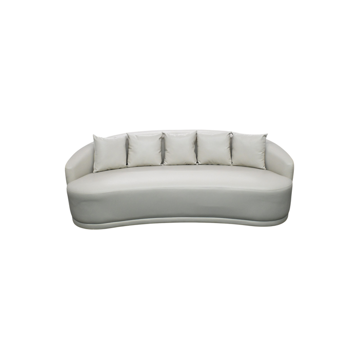 Orren Ellis Faux Leather Curved Sofa, image 2