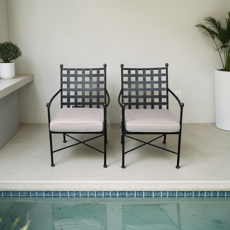 Birch Lane Lucier Outdoor Dining Armchair with Sunbrella® Cushions  Set of 2