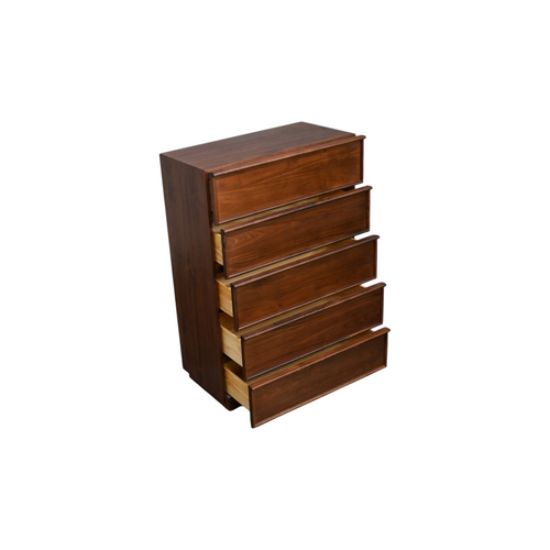 AllModern Collins Five Drawer Tall Dresser In Natural Walnut, image 7