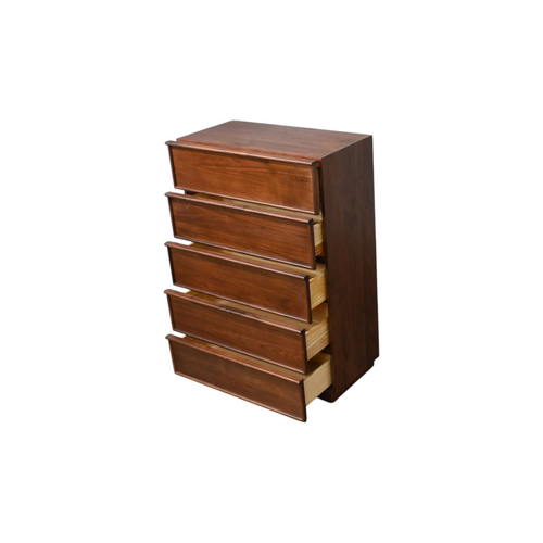 AllModern Collins Five Drawer Tall Dresser In Natural Walnut, image 9