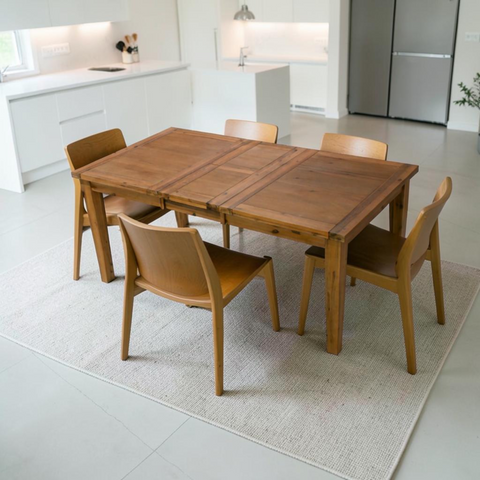 Beachcrest Home Cumbria Aspen Extension Dining Table with Butterfly Leaf, Antique Natural