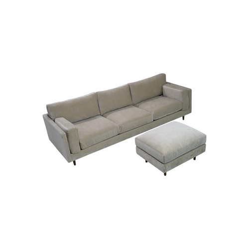 Benchmade Modern Skinny Fat Sofa with Ottoman - Como Tan, image 5