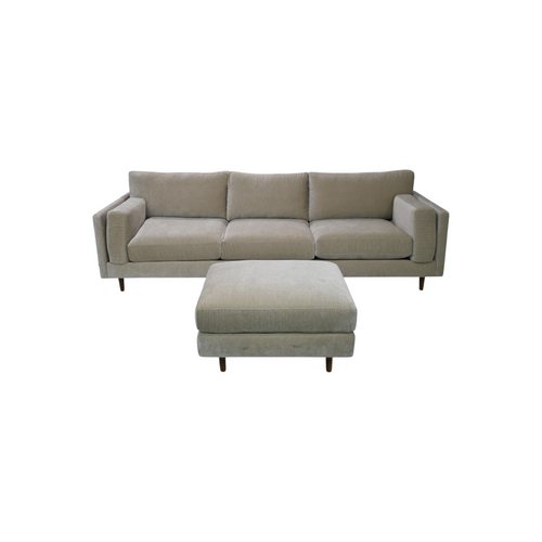 Benchmade Modern Skinny Fat Sofa with Ottoman - Como Tan, image 2