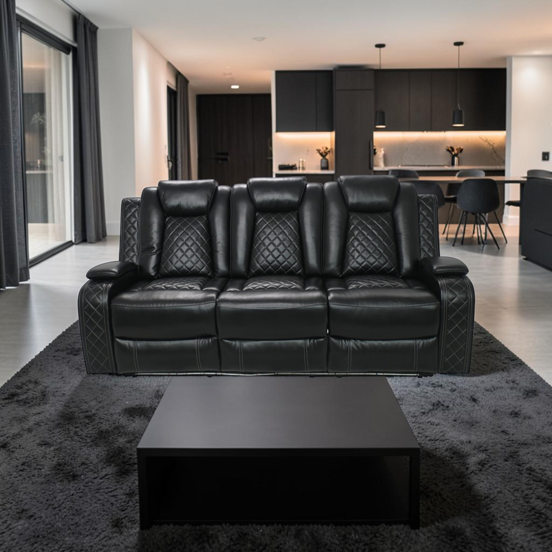 Wade Logan Carmeron Movie Theater Recliner Set With LED Light