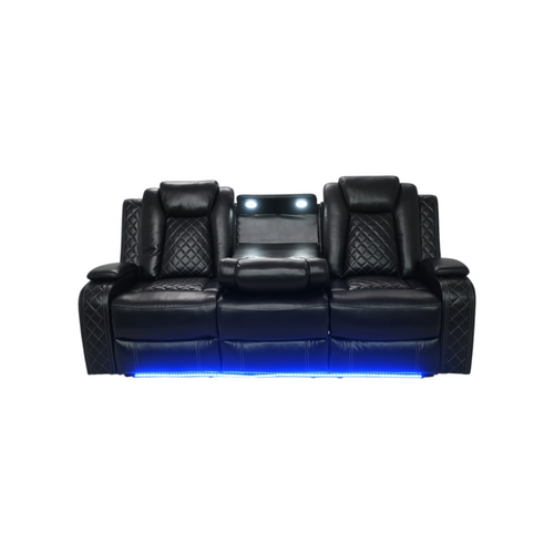 Wade Logan Carmeron Movie Theater Recliner Set With LED Light, image 6