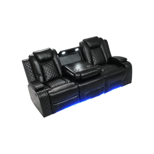 Wade Logan Carmeron Movie Theater Recliner Set With LED Light, image 9