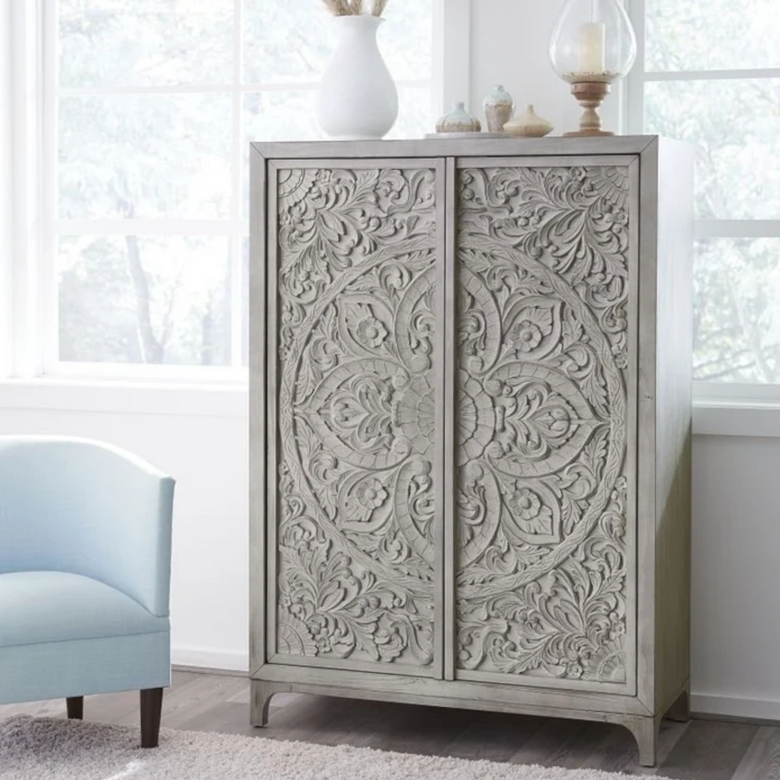 Bungalow Rose 2-Door Manufactured Wood Armoire