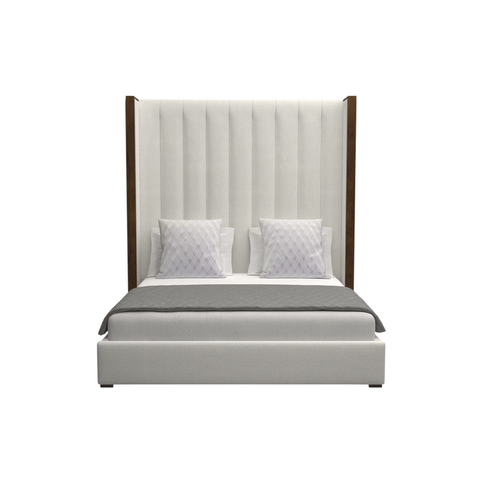 Nativa Interiors Irenne Vertical Eco-Leather High 87" King Cream Bed, image 2