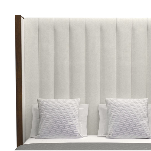 Nativa Interiors Irenne Vertical Eco-Leather High 87" King Cream Bed, image 5