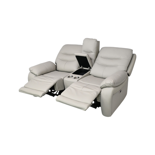 Latitude Run Kircho Genuine Cow Top Leather Pillow Top Arms Power Reclining Living Room Loveseat, image 8
